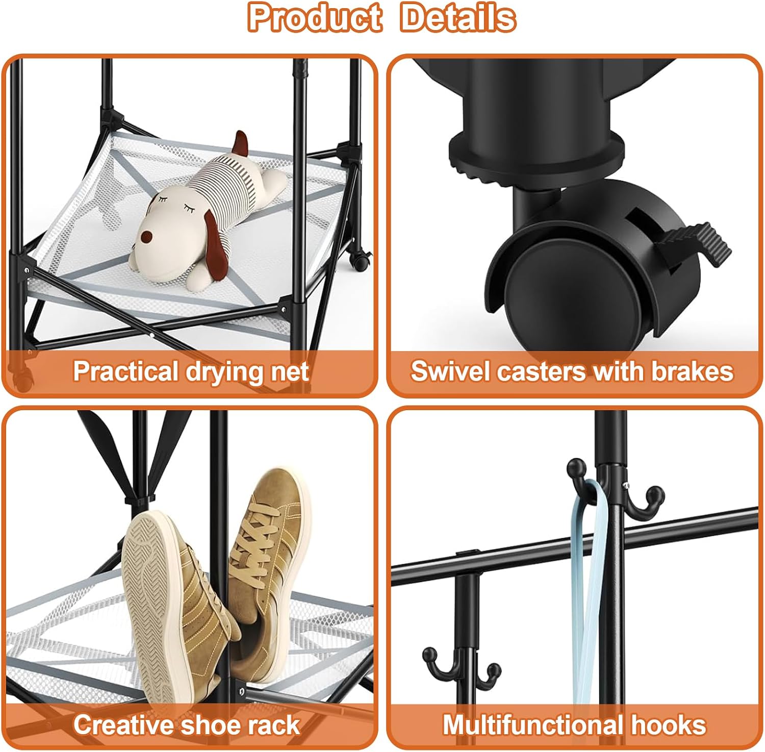 Double-Rod Rolling Clothes Drying Rack - Image 4