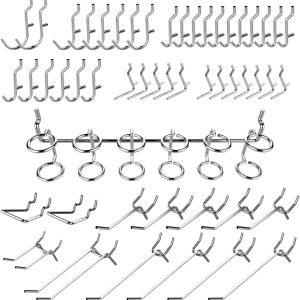 Hook Assortment Set, 50 Piece Heavy Duty, Pegboard Hooks for Tools, Garage & Workshops Hooks and Holders, Accessories for Craft Room, Wall Storage Shelving Peg Hooks - Image 1