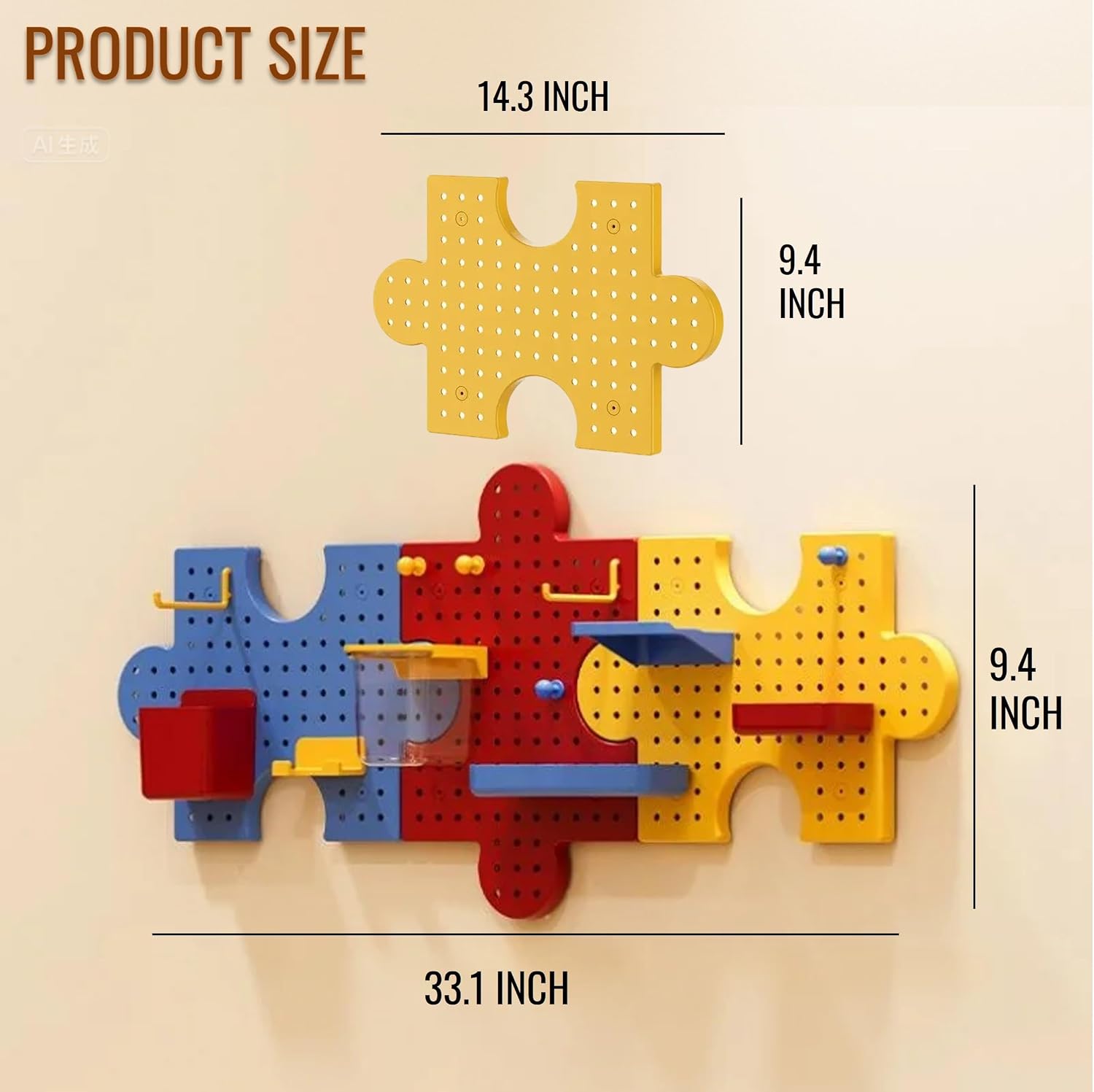 Pegboard Set, 14.3x9.4 Inch Plastic Boards Hooks, Holders, Stands, Storage Accessories, Hanging Display, Home Office - Image 2