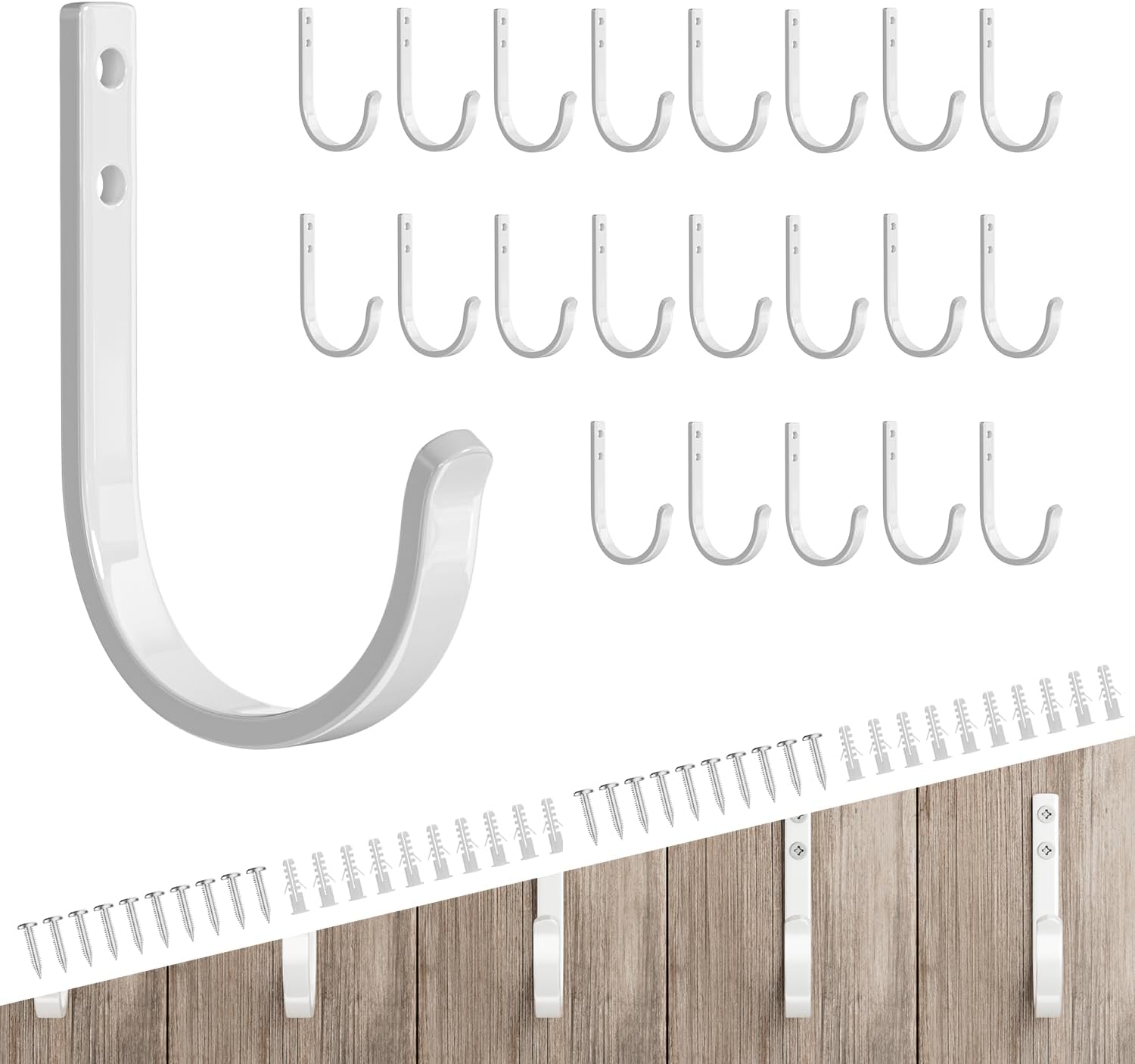 Wall Hooks for Hanging Towel/Coat - 22LB Screw in Metal Hanger Wall Mount, for Outdoor, Closet, Door, Bathrooms, for Backpack, Robe, Black 5 Pack - Image 1