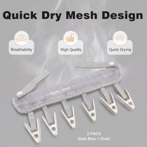 Foldable Mesh Laundry Drying Rack with Clips - Image 2