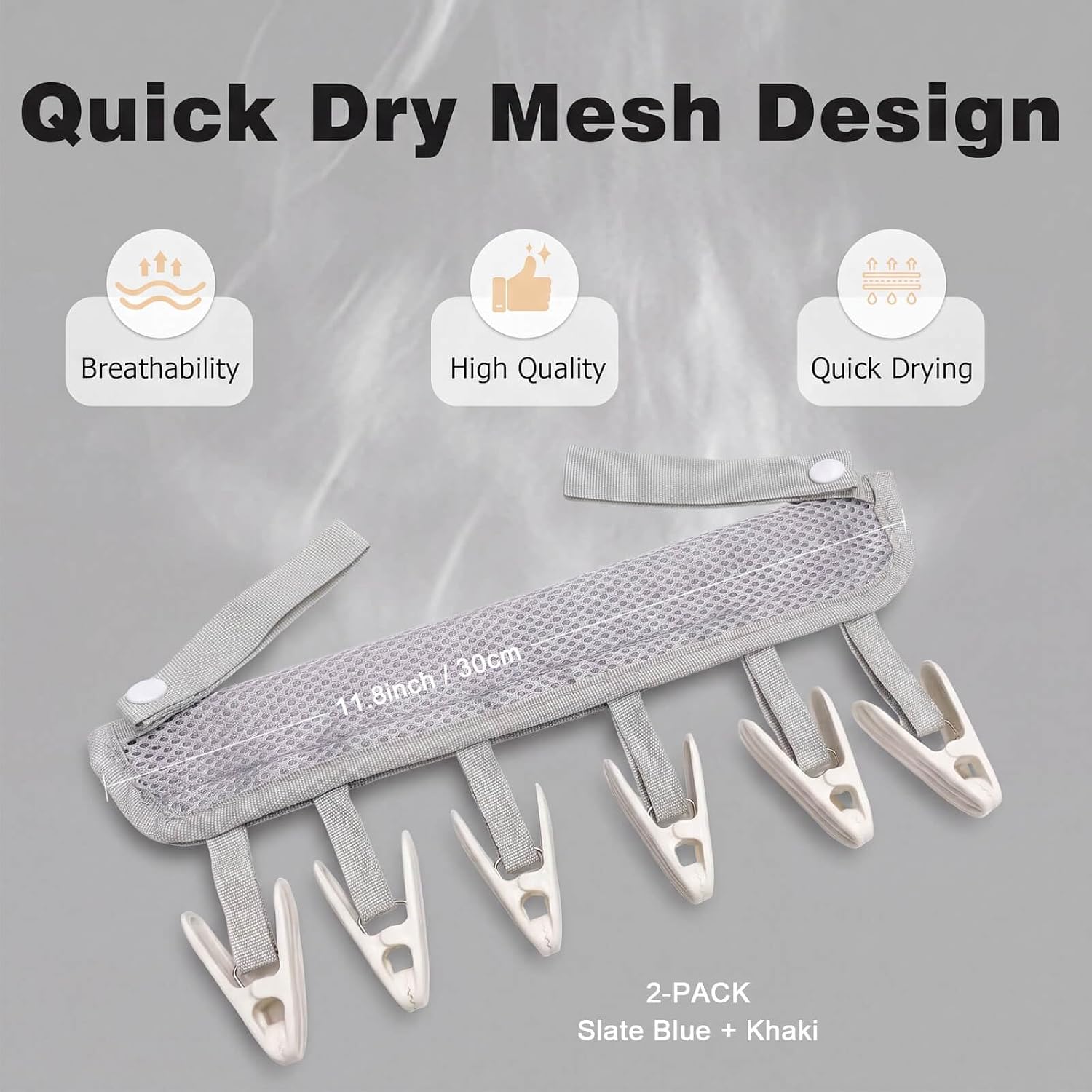 Foldable Mesh Laundry Drying Rack with Clips - Image 2