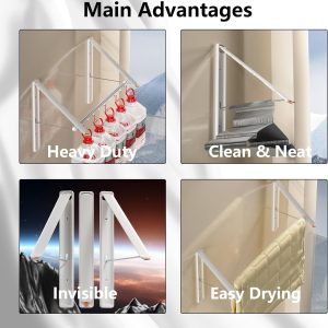 Wall-Mounted Retractable Clothes Drying Rod - Image 3