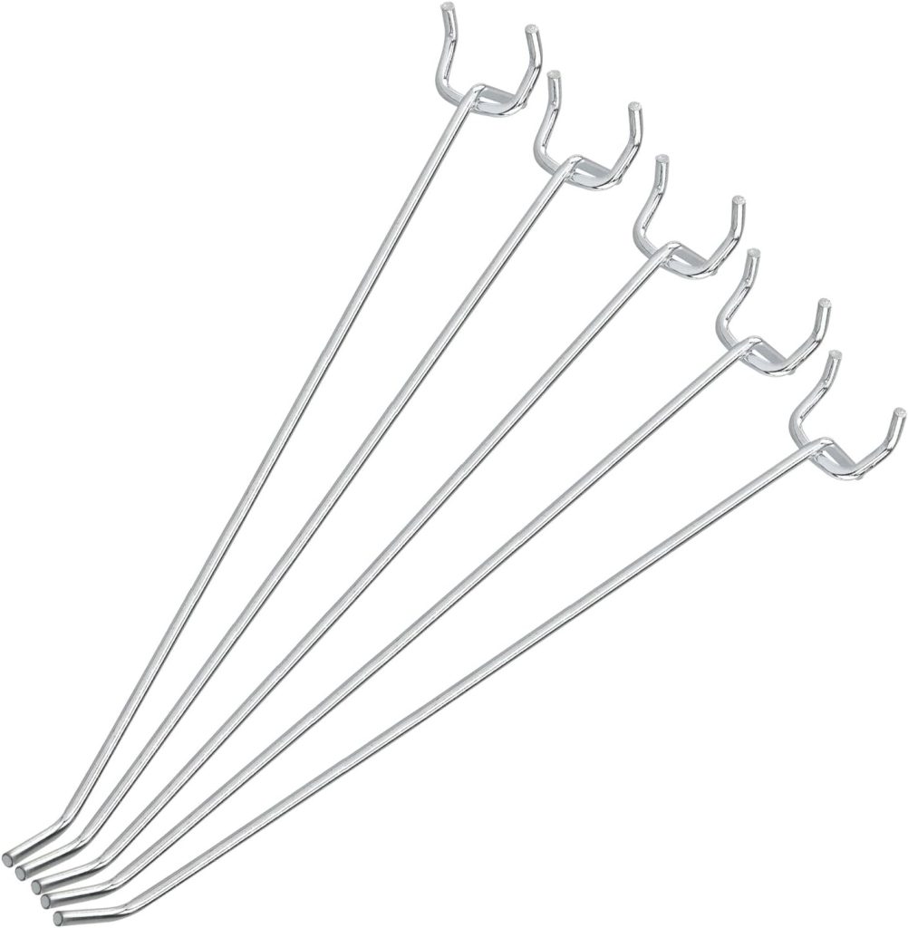 4 Inch Heavy Duty Pegboard Hooks Kit, 50 Pack, 1/8" Peg Hooks for 1 Spaced Pegboards, Utility Hooks for Wall Organizing in Home or Garage