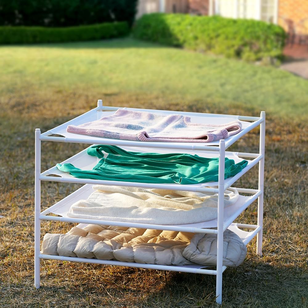 Four-Tier Stackable Mesh Laundry Drying Rack