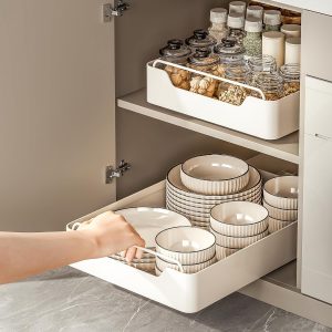 Pull Out Cabinet Organizer Kitchen Storage Organizer, Slide Out Cabinet Drawer Organizer, Heavy Duty Kitchen Cabinet Organizers and Storage, Multifunction Pull Out Drawers for Kitchen Cabinet Pantry - Image 1