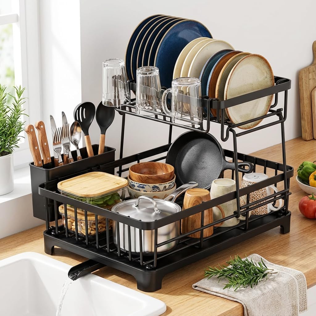 Rack, Stainless Steel Dish Drainer for Kitchen Use