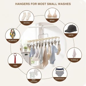 Two-Pack Clothes Drying Hangers with 20 Clips - Image 3