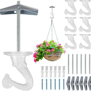 6 pcs Ceiling Hooks for Hanging Plants,Hanging Hanging Lights Metal Small Hooks,Indoor Outdoor Wall Heavy Duty Plant Hanger Swag Hook - Image 2