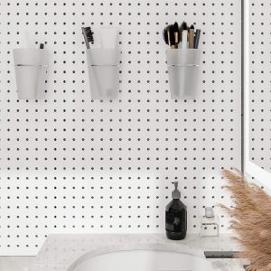 6 Set Pegboard Hooks with Cups, Ring Style Bins with Rings, Pegboard Cup Holder Accessories for Organizing Storage (Transparent) - Image 4