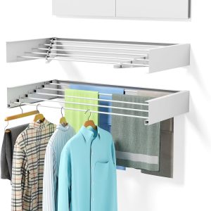 Wall-Mounted Collapsible Clothes Drying Rack, 31.5 in - Image 1