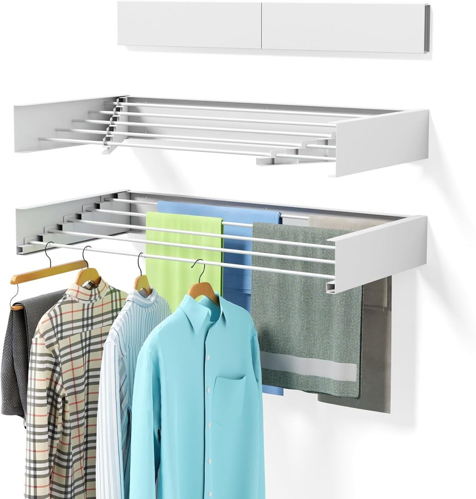 Wall-Mounted Collapsible Clothes Drying Rack, 31.5 in