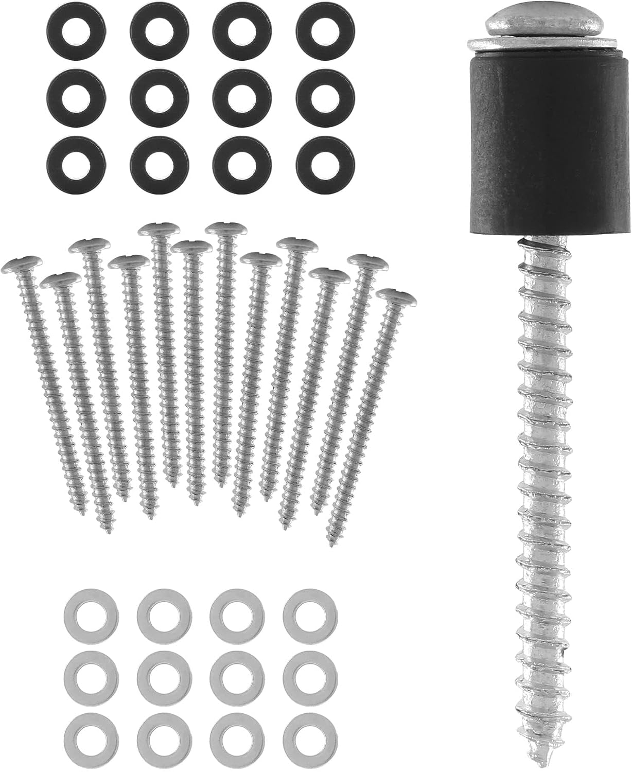 Pegboard Mounting Hardware Kit for Wall Installation and Organization 72 Piece Set Includes 24 Sets of Stainless Steel Screws Spacers and Washers Compatible with 1/4 and 1/8 Inch Pegboards - Image 2