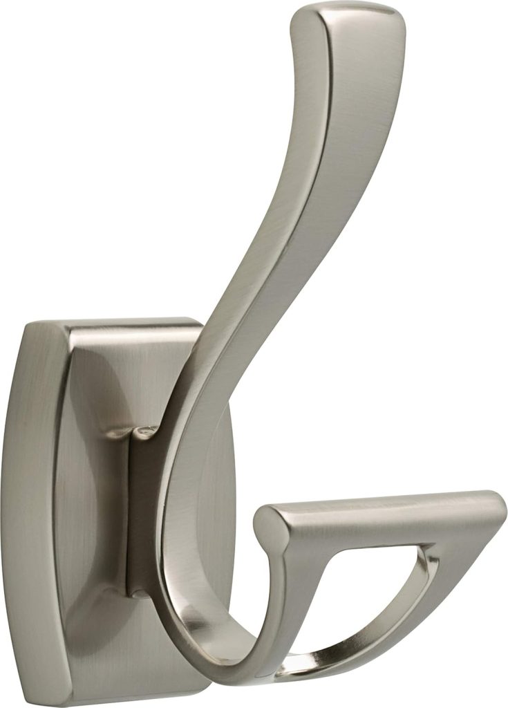 Towel Hook, Robe Hook Satin Nickel Towel Holder for Bathroom, Bathroom Accessories, 135241 2.4 x 2.9 x 4.8 Inches