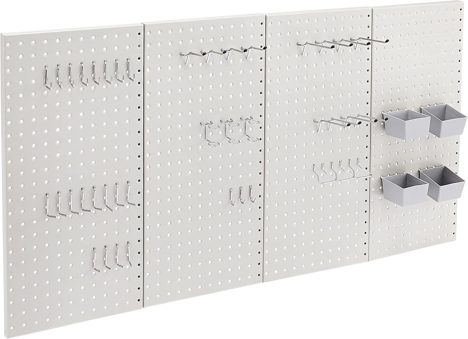 Basics Rectangular Metal Pegboard Kit 48 Pieces, Gray - Image 1