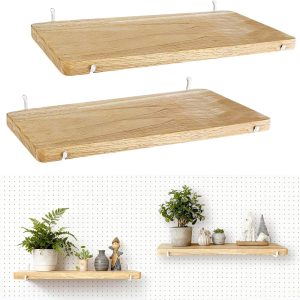 1 Piece Pegboard Shelf, High Stability Shelf with 2 Metal Hooks, 15.7" x 6.1" Peg Board Organizer - Image 1