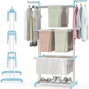 Four-Tier Foldable Rolling Clothes Drying Rack - Image 1