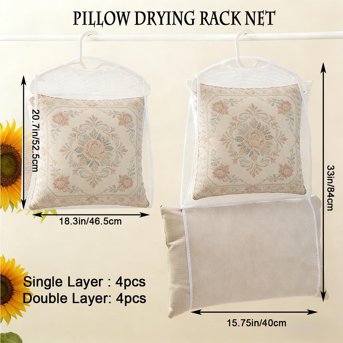 Eight-Piece Mesh Drying Bag Set for Pillows, Shoes and Toys - Image 2