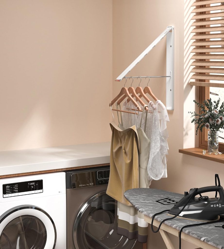 Wall-Mounted Retractable Clothes Drying Rod