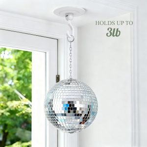 Adhesive Wall & Ceiling Decor Hooks: 4-Pack 3 lbs Heavy Duty No-Drill 360?? Swivel Adjustable for Hanging Home Accents Lights Plants Wind Chimes Compatible with 3M Command Strips - Image 2