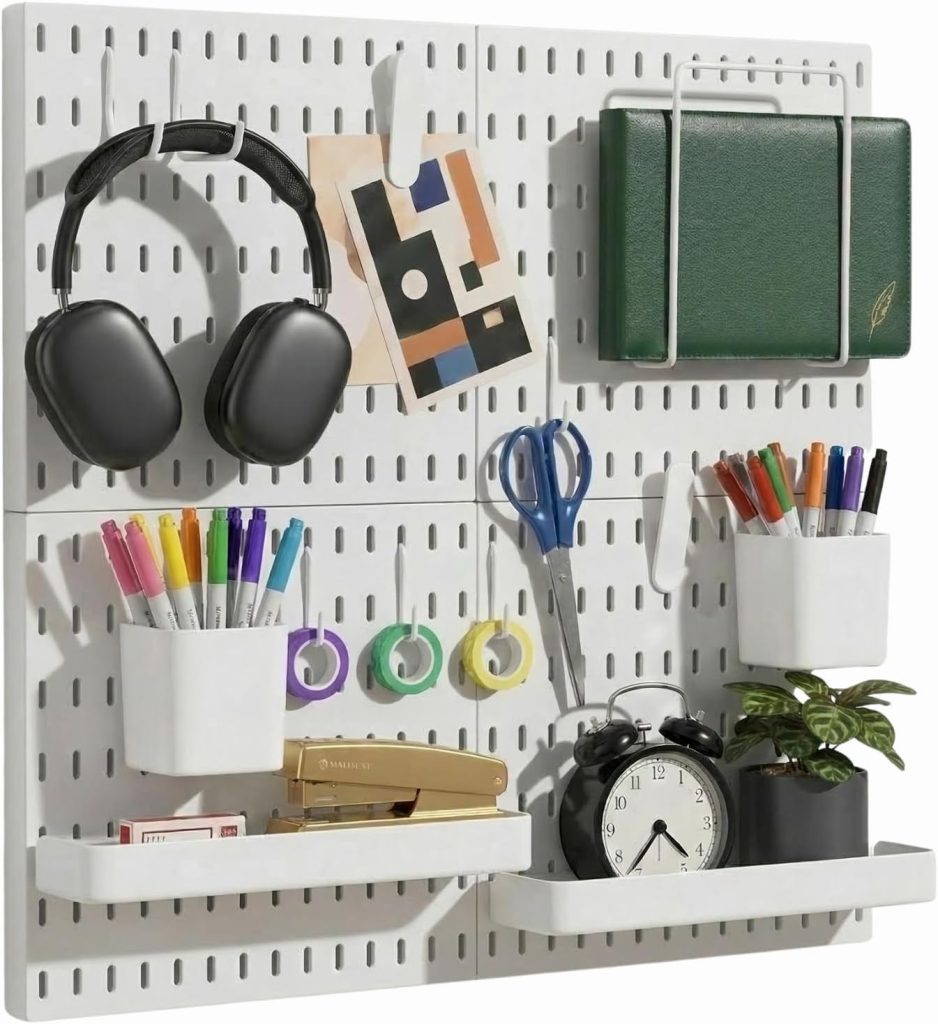 Black Modern Pegboard Kit, 33" 22", Gaming Organizer, Wall Game Controller Holder, Headset Stand