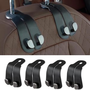 Purse Hook for Car - Universal Premium Stitched Leather and Aluminum-Magnesium Alloy Double Car Seat Back Storage Hook for Purses, Handbags, Bags (2 Pack),Black - Image 10