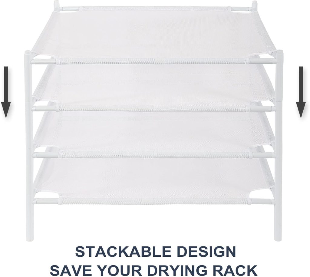 Four-Pack Stackable Mesh Laundry Drying Racks
