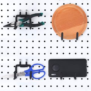 4 Pack Pegboard Drill Holder Hooks, Black Metal Peg Board Hooks for Hanging Power Tools, Utility Hook for Garage Tool Organizer, Workbench, Craft Room and Wall Storage(2.75 x 2.56 x 3.54 Inch) - Image 4