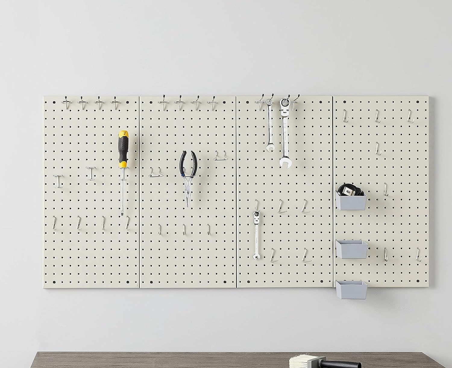 Basics Rectangular Metal Pegboard Kit 48 Pieces, Gray - Image 3