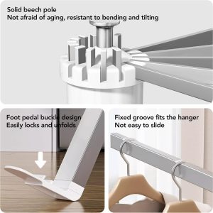 Sixteen-Arm Floor-Standing Clothes Drying Rack - Image 4
