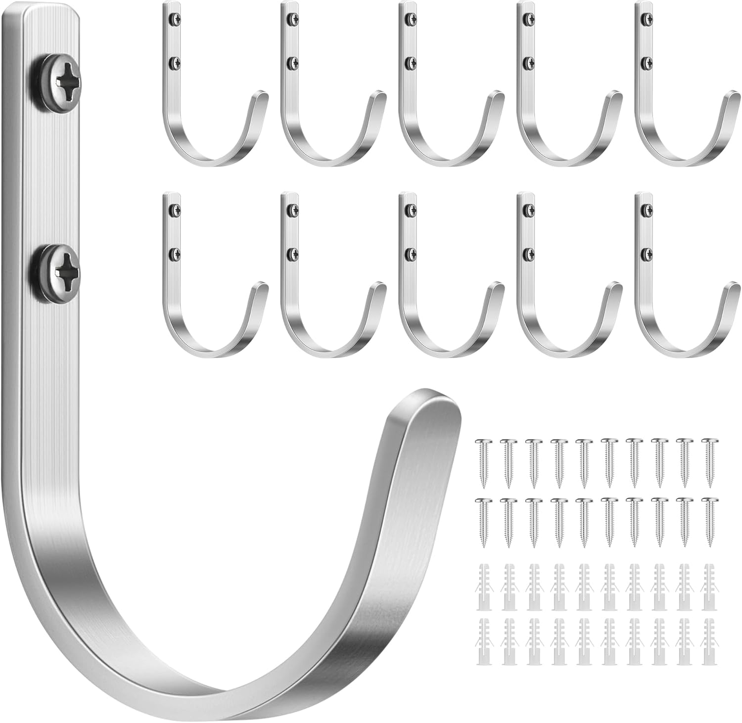 Wall Hooks for Hanging Towel/Coat - 22LB Screw in Metal Hanger Wall Mount, for Outdoor, Closet, Door, Bathrooms, for Backpack, Robe, Black 5 Pack - Image 2