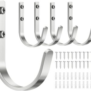 Wall Hooks for Hanging Towel/Coat - 22LB Screw in Metal Hanger Wall Mount, for Outdoor, Closet, Door, Bathrooms, for Backpack, Robe, Black 5 Pack - Image 3