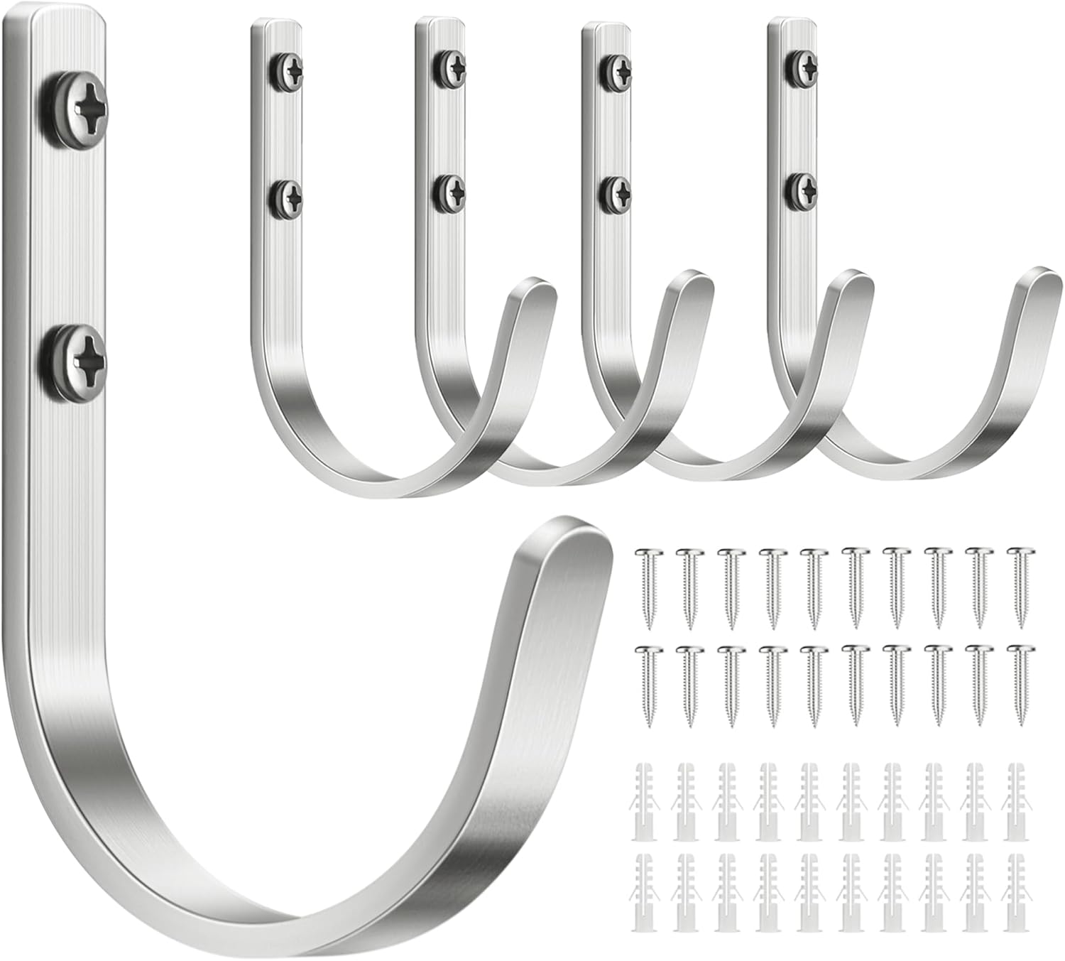 Wall Hooks for Hanging Towel/Coat - 22LB Screw in Metal Hanger Wall Mount, for Outdoor, Closet, Door, Bathrooms, for Backpack, Robe, Black 5 Pack - Image 3