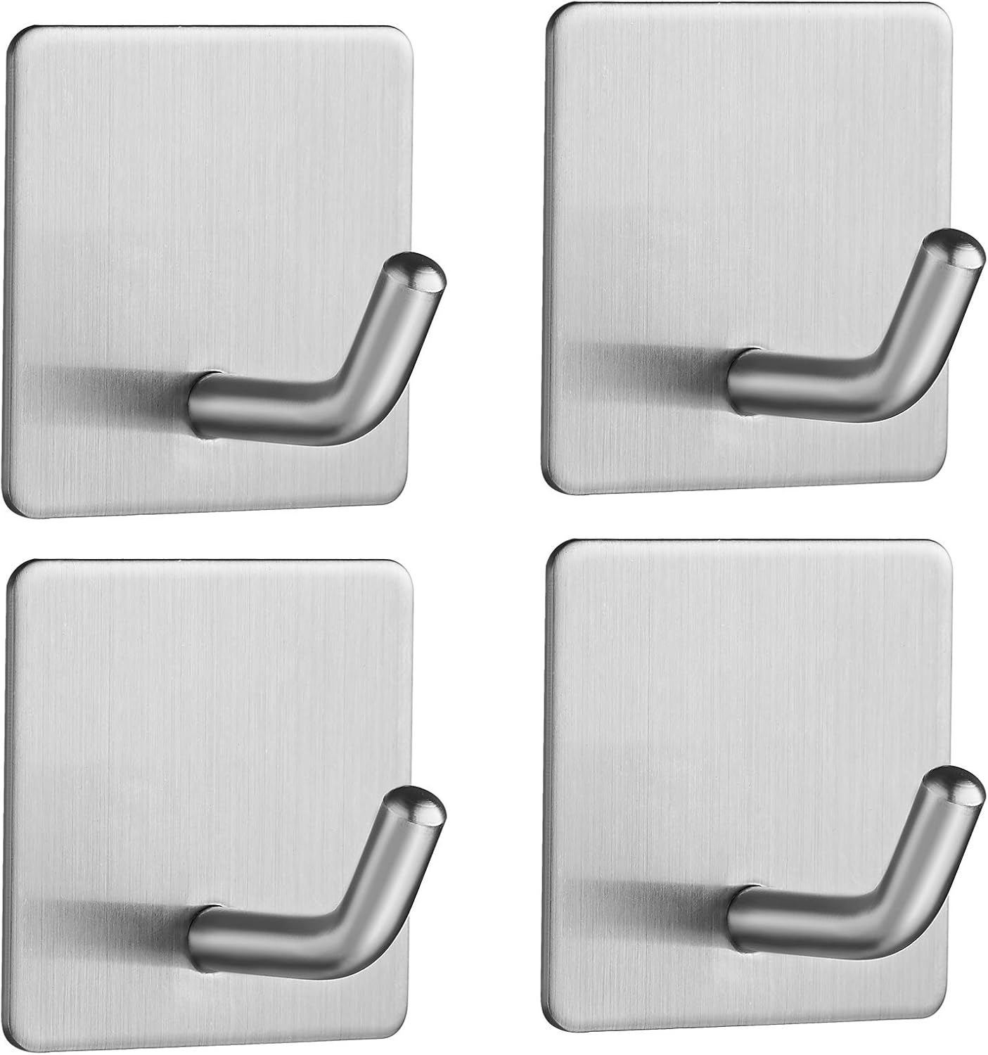 Self Adhesive Hooks, Stick on Hooks Holder for Tea Towel, Robe, Coat, Kitchen, Bathrooms - Stainless Steel, Waterproof & Rustproof, 4 Pack - Image 4
