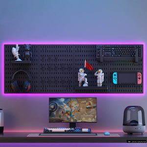 Versatile Pegboard Kit, Wall Organizer with 4 Plastic Panels (29 * 41CM) and 19 Accessories, Effortlessly Organize Home, Office, And Gaming - Image 1