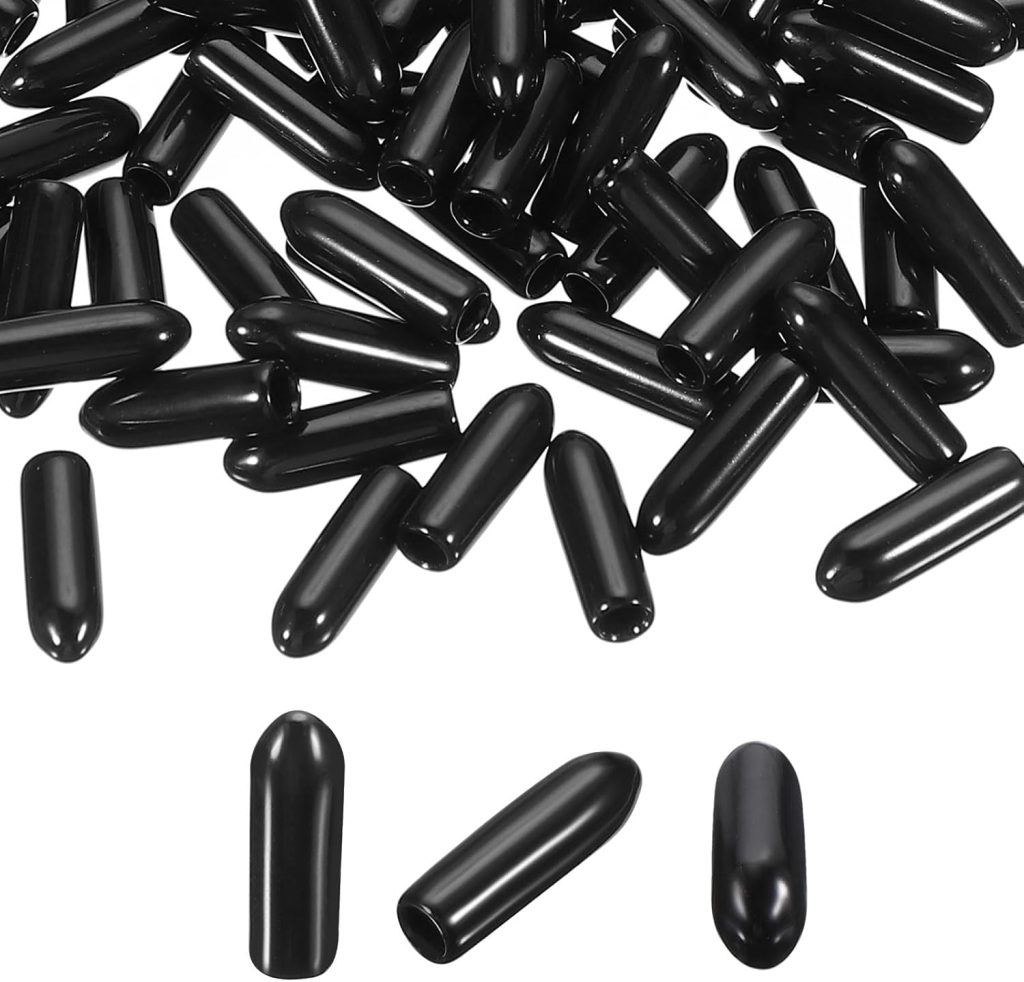 Pegboard Hooks Protector Rubber End Caps, Peg Board Hook Flexible Prongs End Tips Caps Rack Cover for Pegboard Dishwasher Hook, Black(15mm Long 3mm