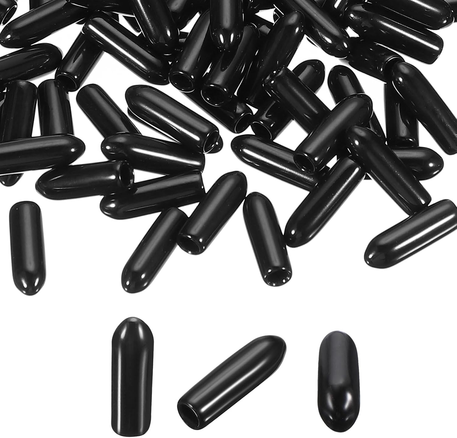 Pegboard Hooks Protector Rubber End Caps, Peg Board Hook Flexible Prongs End Tips Caps Rack Cover for Pegboard Dishwasher Hook, Black(15mm Long 3mm - Image 1