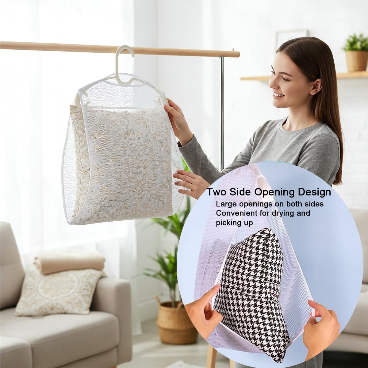 Eight-Piece Mesh Drying Bag Set for Pillows, Shoes and Toys - Image 3