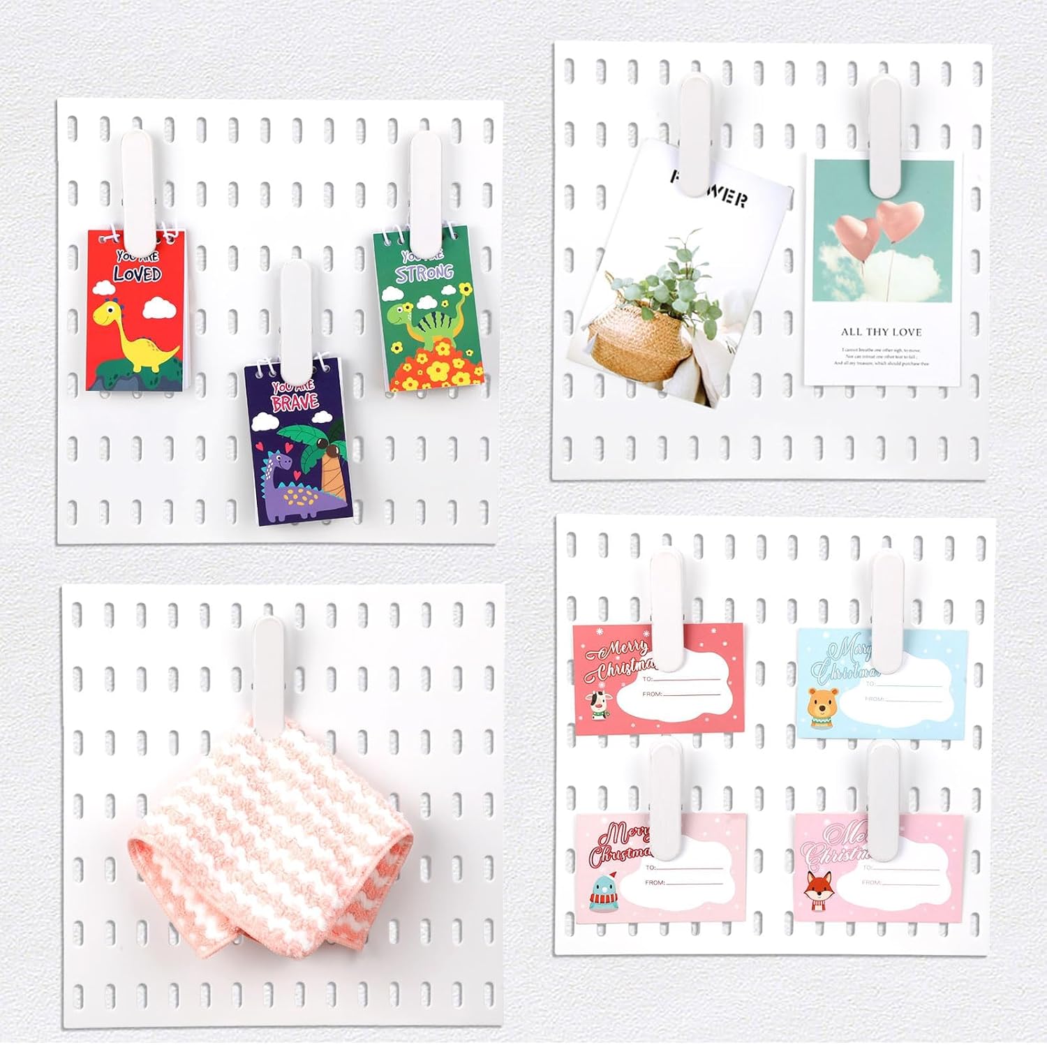 Pegboard Accessories Clips, White Pegboard Clips, Quality Metal Material, Metal Pegboard Attachment for Crafts, Kitchen, Bathroom, Living Room, Office Wall, Organize Storage (10 Pcs) - Image 2