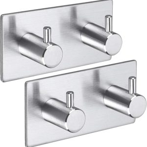 6 Pack Self Adhesive Hooks, Stainless Steel Sticky Hook Heavy Duty, Over 8kg Load - Hooks for Hanging for Towel, Coat, Key, Stick on Bathroom, Kitchen, Door and Wall - Image 4