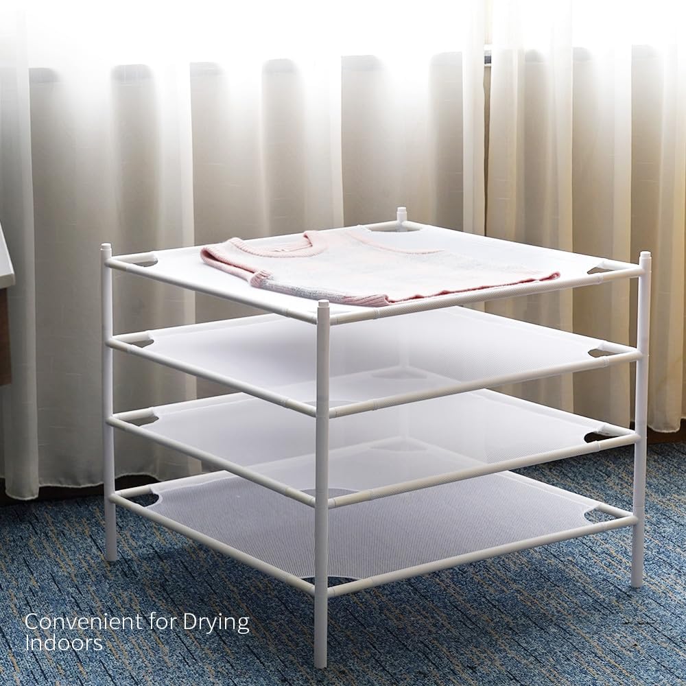 Four-Tier Stackable Mesh Laundry Drying Rack