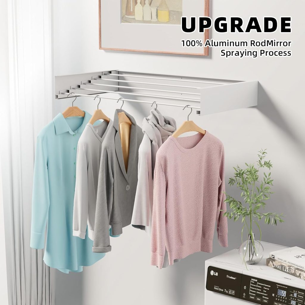 Wall-Mounted Collapsible Clothes Drying Rack, 31.5 in