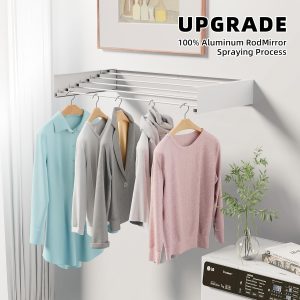 Wall-Mounted Collapsible Clothes Drying Rack, 31.5 in - Image 4