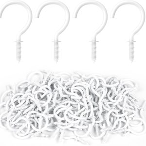 Screw Hooks, 1 Inch Metal Screw in Cup Hooks, Black, 100 Pcs - Image 4