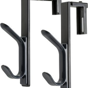 Double Coat Hooks for Cubicle Panels, Adjustable, Comes in 2 Pack (22009) Black - Image 1
