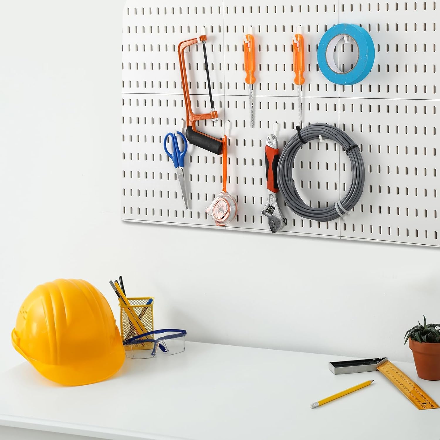15 Pcs Heavy-Duty Pegboard Hooks Adjustable Hanging Hooks for Garage, Home, Office Storage, Indoor Wall Organizer Accessories - Image 2