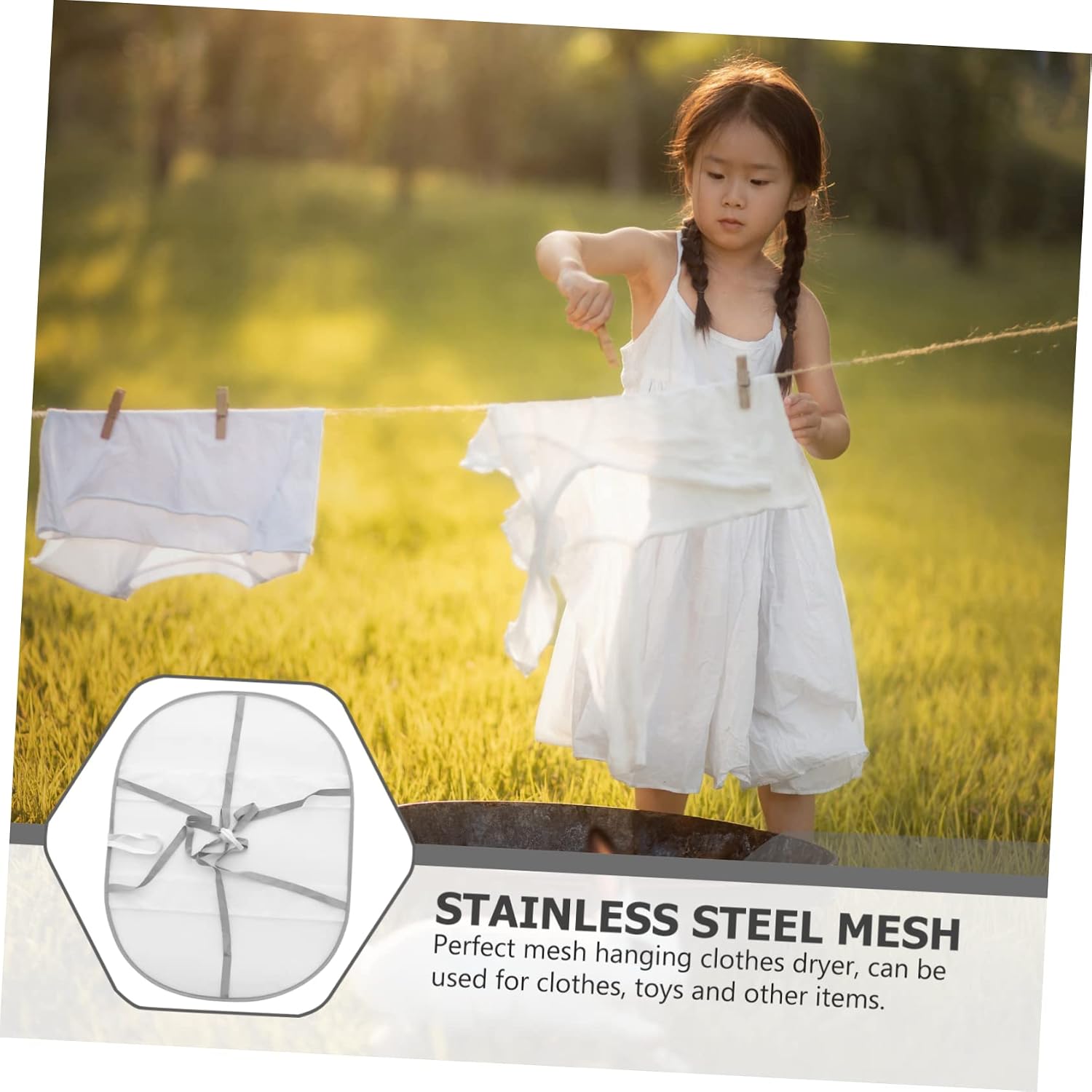 Rectangular Hanging Mesh Laundry Drying Net - Image 4