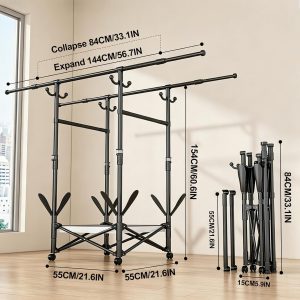 Double-Rod Rolling Clothes Drying Rack - Image 2