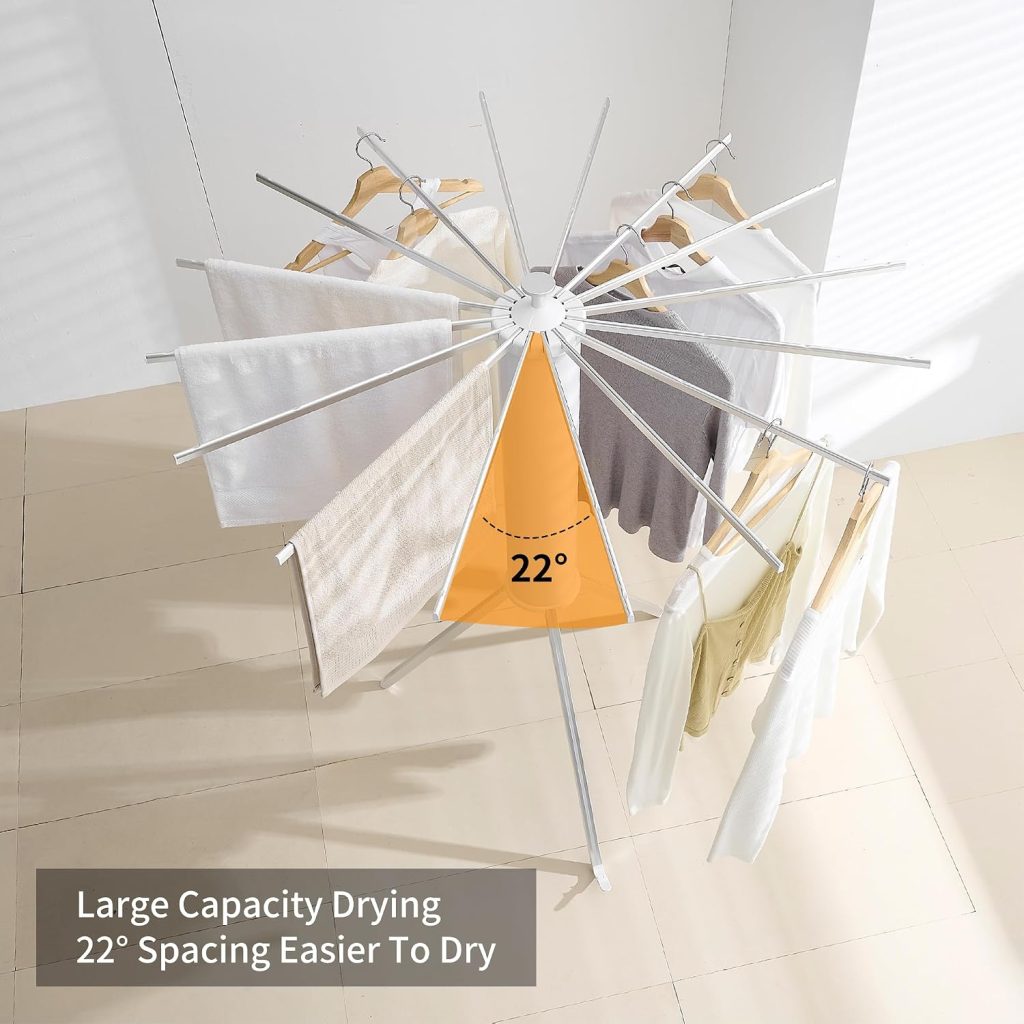 Sixteen-Arm Folding Clothes Drying Stand