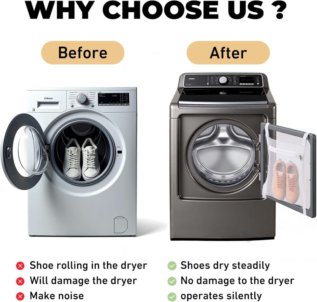 Mesh Shoe Drying Bag for Dryer Door